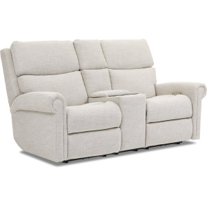 Bernard Power Reclining Loveseat with Console, Power Headrest, & Lumbar