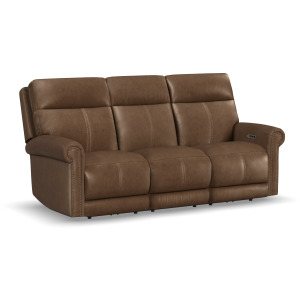 Alexander Power Reclining Sofa with Console, Power Headrest & Lumbar