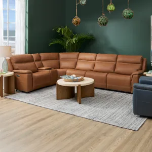 Power Reclining Sectional with Power Headrests & Lumbar