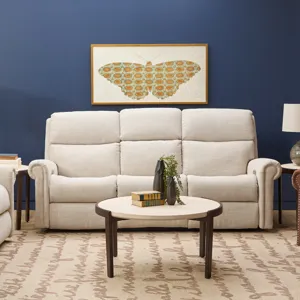 Power Reclining Sofa with Console, Power Headrest, & Lumbar