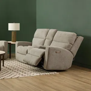 Power Reclining Loveseat with Console & Power Headrests & Lumbar