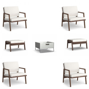 4 Chairs, 2 Ottomans, FREE Firepit