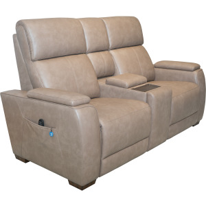 Vibe Power Reclining Loveseat with Console, Power Headrest, Lumbar, Heat, Massage & Pulse