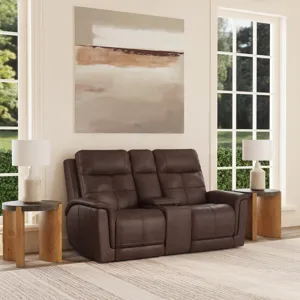 Power Reclining Loveseat with Console, Power Headrest, Lumbar, Heat & Massage
