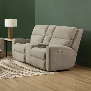 Power Reclining Loveseat with Console & Power Headrests & Lumbar