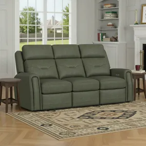 Power Reclining Sofa with Power Headrest, Lumbar, Heat & Massage