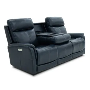 Power Reclining Sofa with Console, Power Headrests & Lumbar
