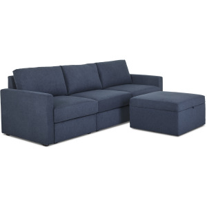 Flex Sofa with Standard Arm and Storage Ottoman