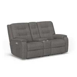 Power Reclining Loveseat with Console & Power Headrests & Lumbar
