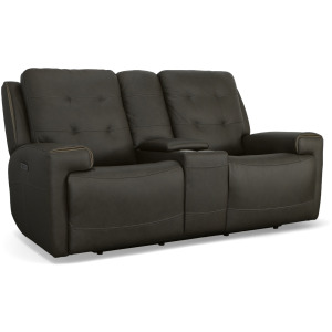 Iris Power Reclining Loveseat with Console & Power Headrests