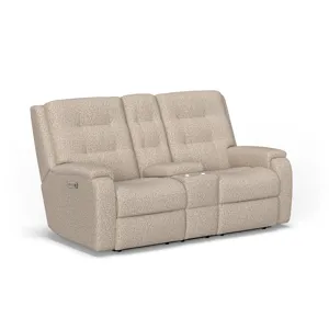 Power Reclining Loveseat with Console & Power Headrests & Lumbar