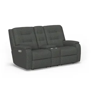 Power Reclining Loveseat with Console & Power Headrests & Lumbar