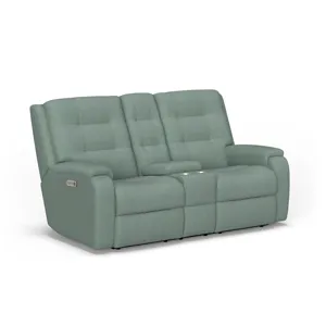 Power Reclining Loveseat with Console & Power Headrests & Lumbar