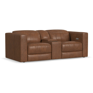 Austin Power Reclining Loveseat with Console and Power Headrests