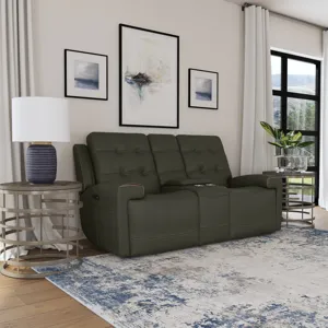 Power Reclining Loveseat with Console & Power Headrests