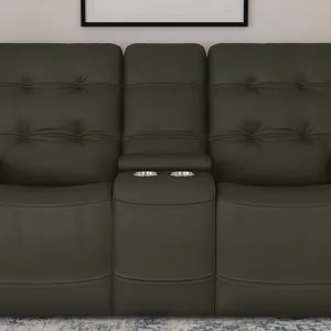 Power Reclining Loveseat with Console & Power Headrests