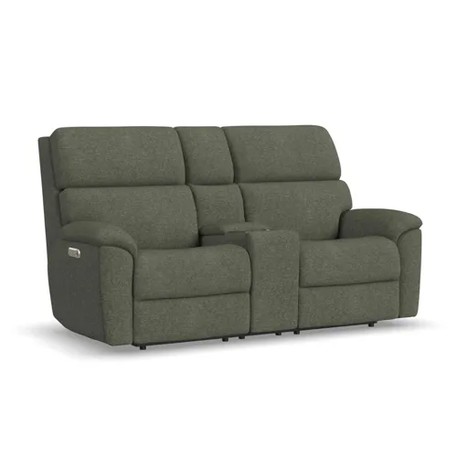 Porter Power Reclining Loveseat with Console, Power Headrest, & Lumbar