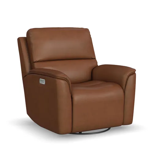 Henry Power Swivel Gliding Recliner with Power Headrest, Lumbar, Heat & Massage