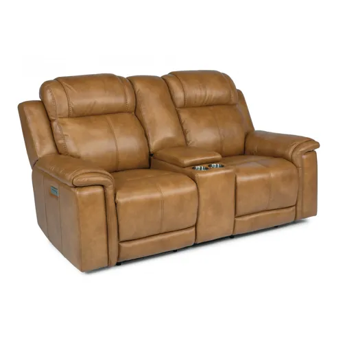 Kingsley Power Reclining Loveseat w/Console & Power Headrests