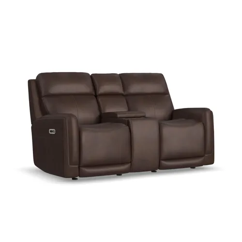 Alister Power Gliding Loveseat with Console, Power Headrests & Lumbar