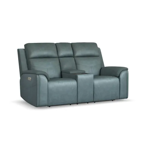 Vernon Power Reclining Loveseat with Console, Power Headrests, Lumbar, Heat & Massage