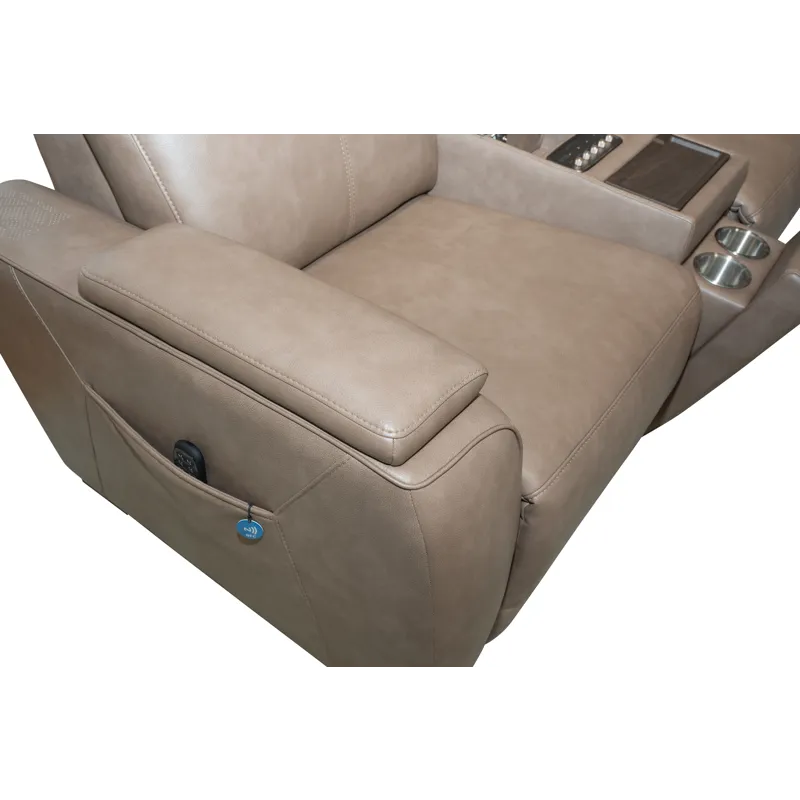 Power Reclining Loveseat with Console, Power Headrest, Lumbar, Heat, Massage & Pulse