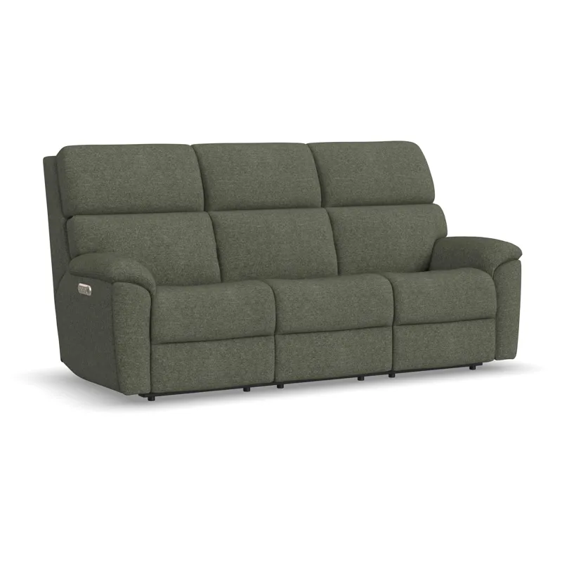 Power Reclining Sofa with Console, Power Headrest, & Lumbar