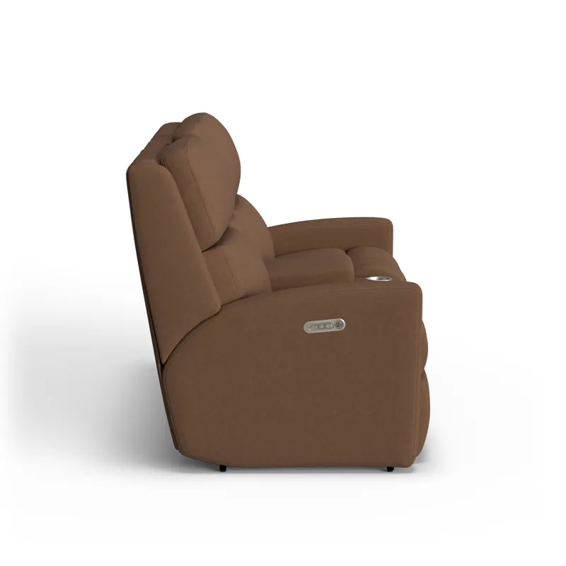 Power Reclining Loveseat with Console & Power Headrests