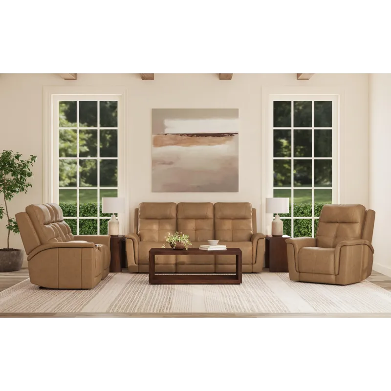 Power Reclining Loveseat with Console, Power Headrest, Lumbar, Heat & Massage