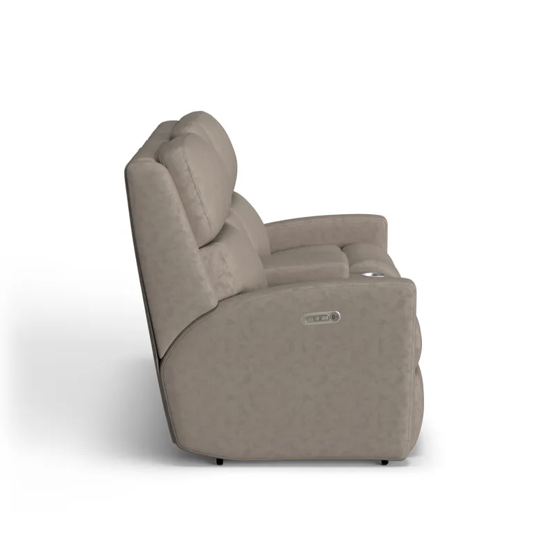 Power Reclining Loveseat with Console & Power Headrests