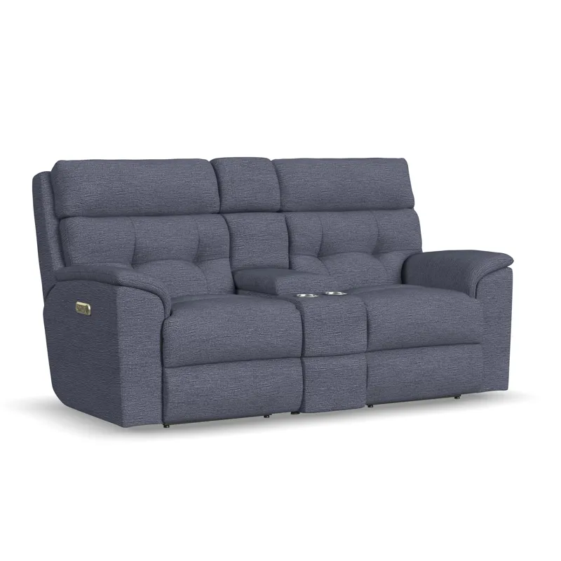 Power Reclining Loveseat with Console & Power Headrests