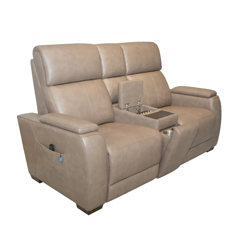 Power Reclining Loveseat with Console, Power Headrest, Lumbar, Heat, Massage & Pulse