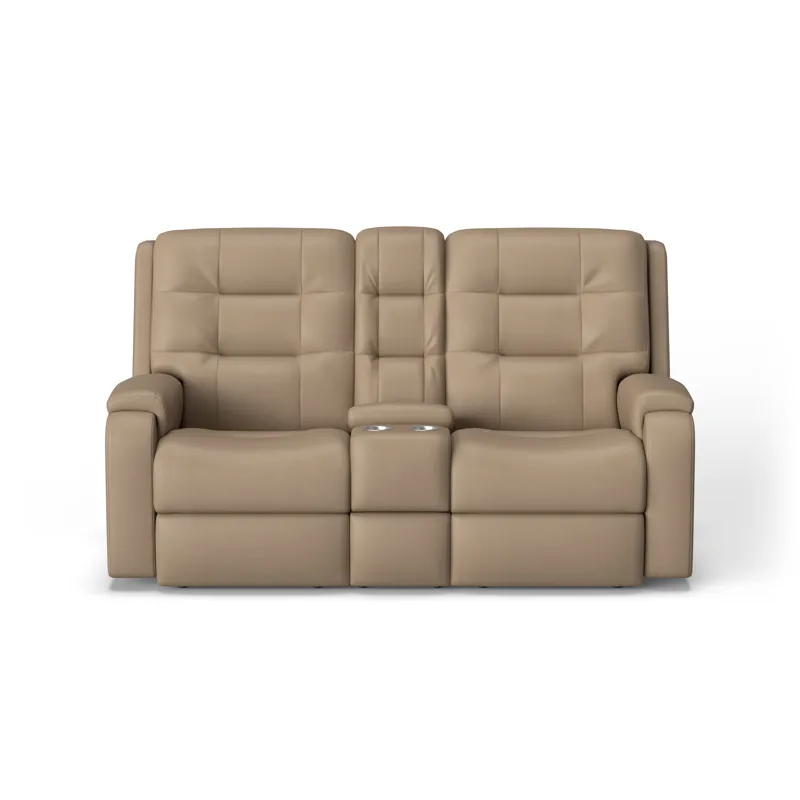 Power Reclining Loveseat with Console & Power Headrests & Lumbar