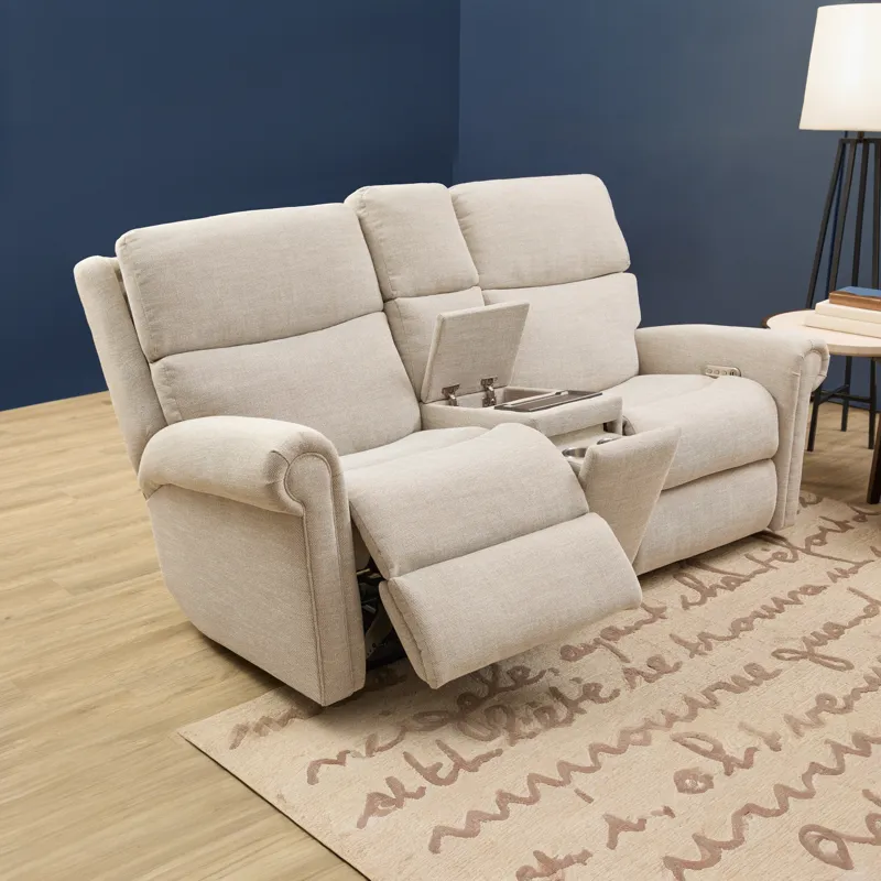 Power Reclining Loveseat with Console, Power Headrest, & Lumbar