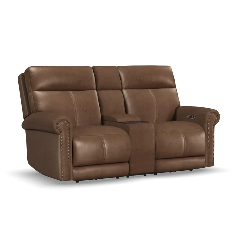 Power Reclining Loveseat with Console, Power Headrest & Lumbar