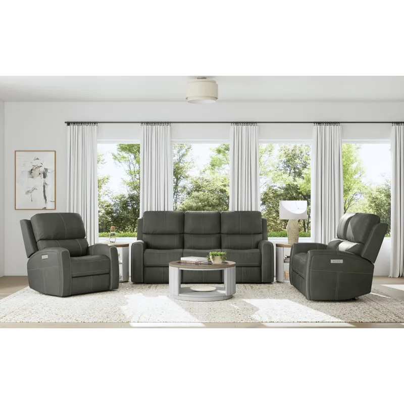 Power Reclining Loveseat with Power Headrests & Lumbar