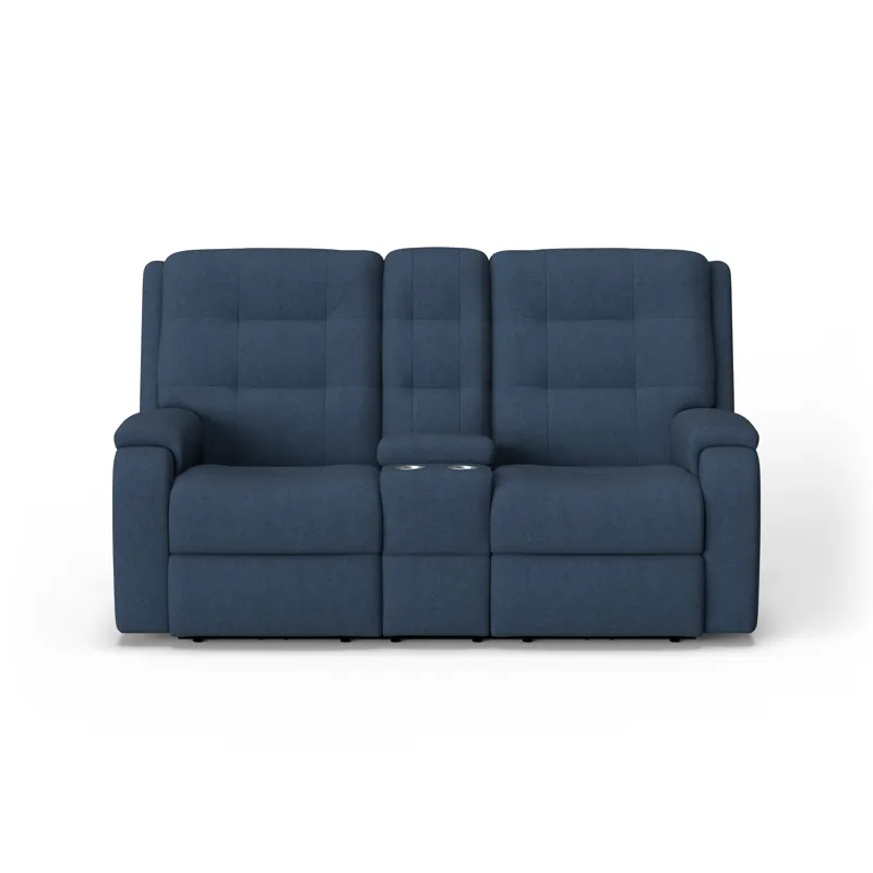 Power Reclining Loveseat with Console & Power Headrests & Lumbar