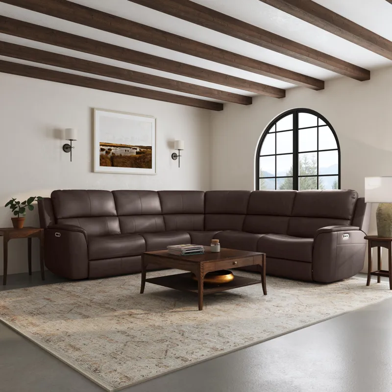 Power Reclining Sectional with Power Headrest & Lumbar