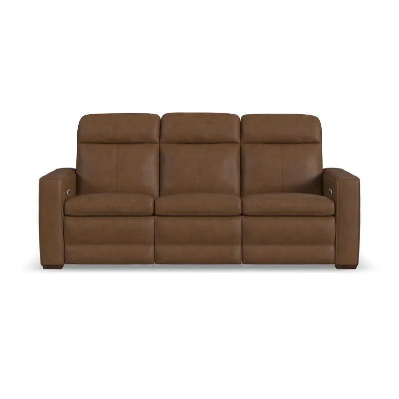 Power Reclining Sofa with Console, Power Headrest, & Lumbar