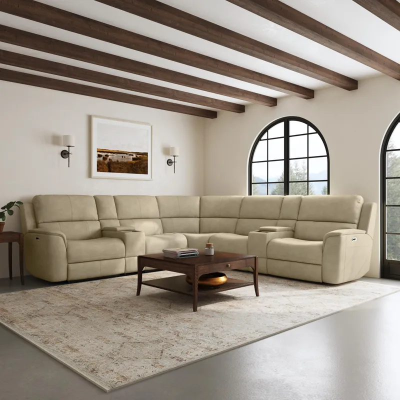 Power Reclining Sectional with Power Headrest & Lumbar