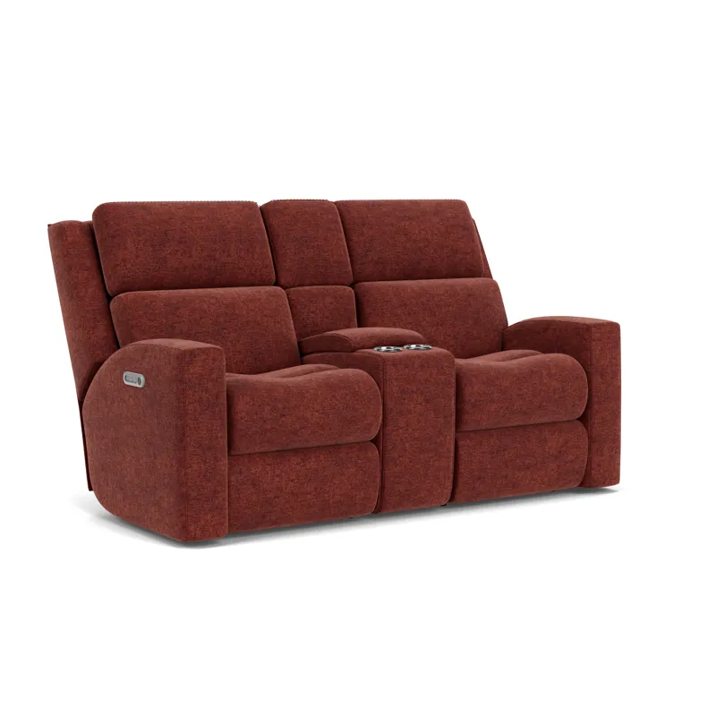 Power Reclining Loveseat with Console & Power Headrests & Lumbar