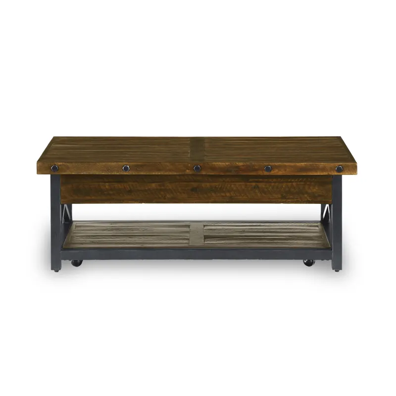 Rectangular Lift-Top Coffee Table with Casters