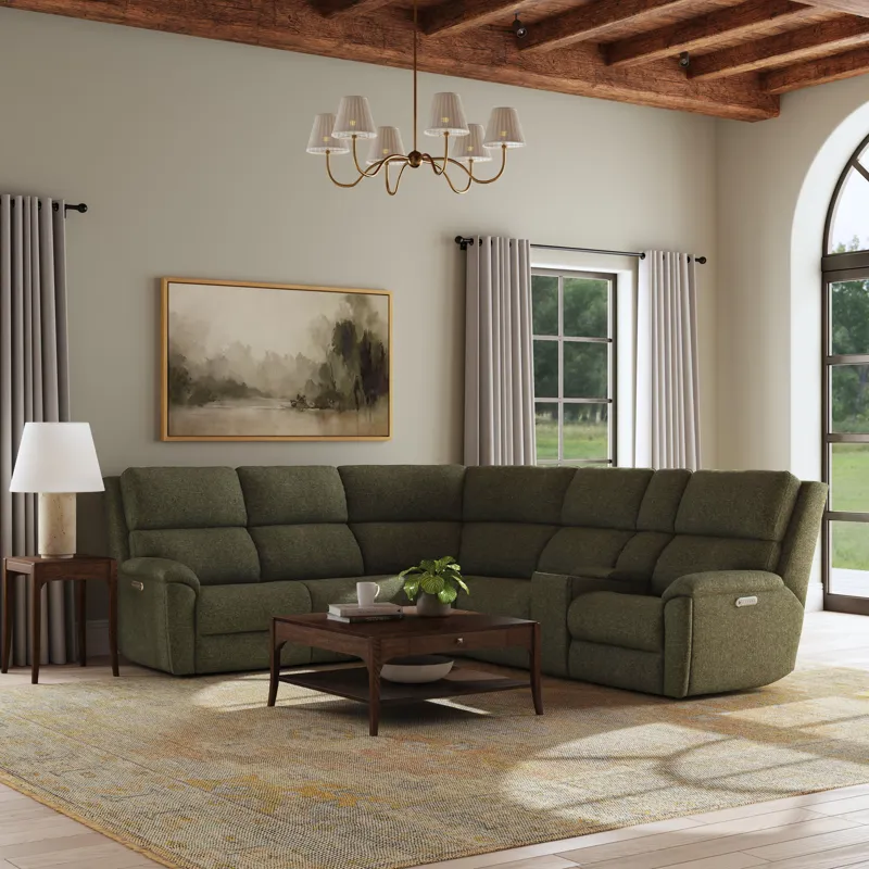 Power Reclining Sectional with Power Headrest & Lumbar