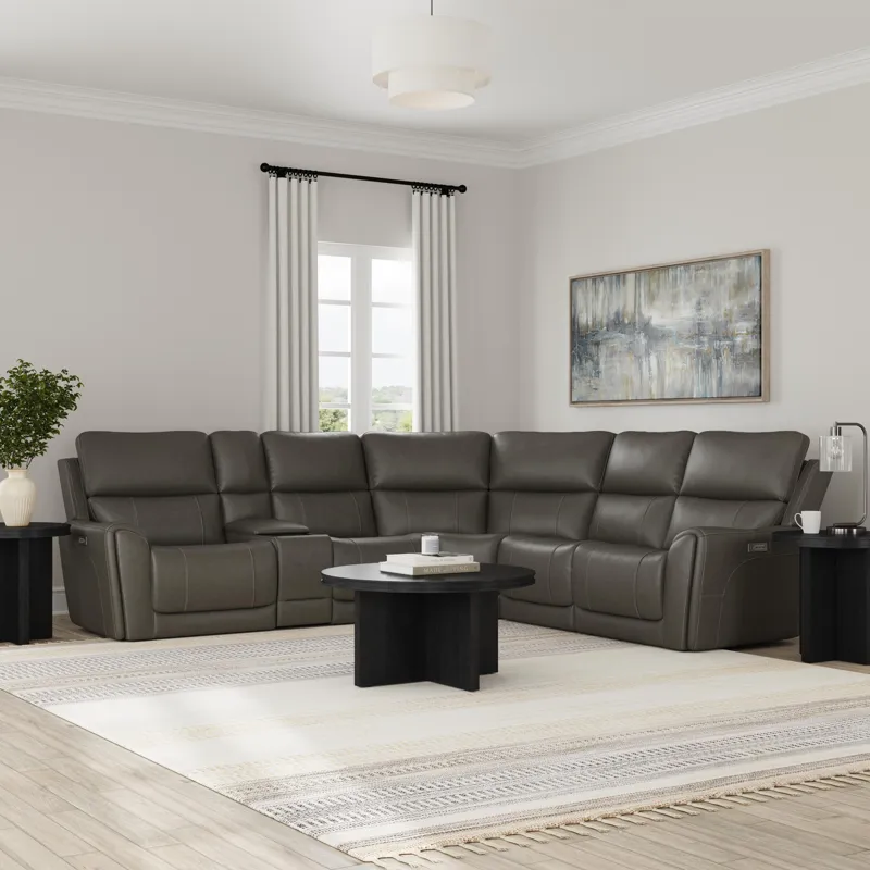 Power Reclining Sectional with Power Headrests & Lumbar