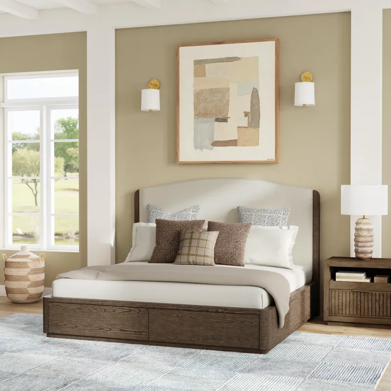 King Upholstered Storage Bed