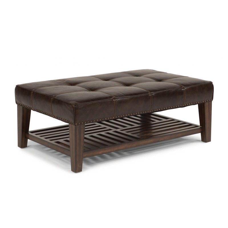Leather Rectangular Cocktail Ottoman 1373091 by Flexsteel Furniture at