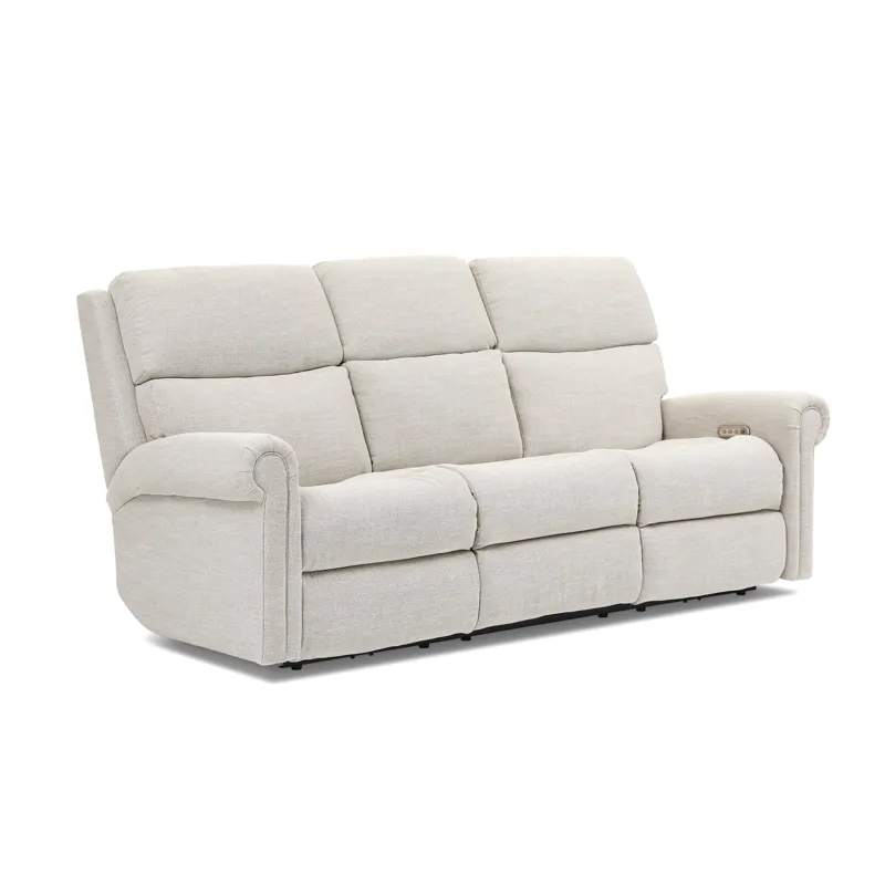 Power Reclining Sofa with Console, Power Headrest, & Lumbar