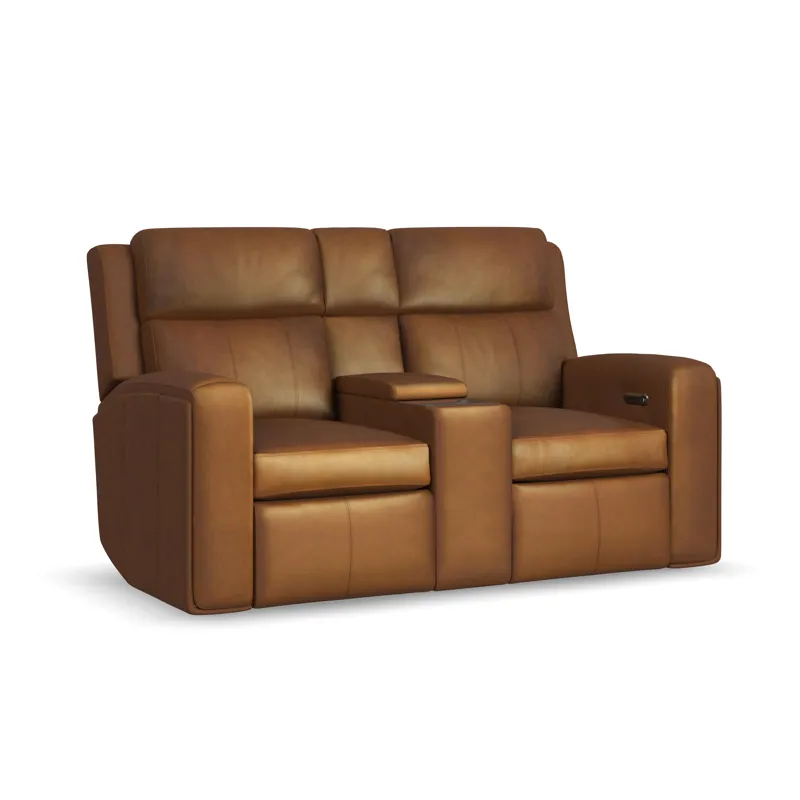 Power Reclining Loveseat with Console & Power Headrests & Lumbar