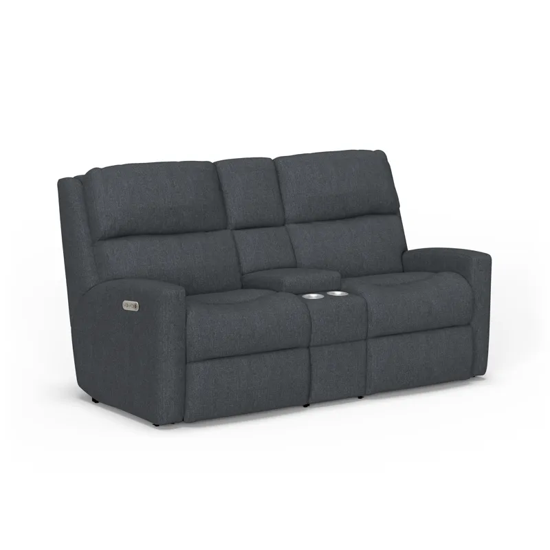 Power Reclining Loveseat with Console & Power Headrests