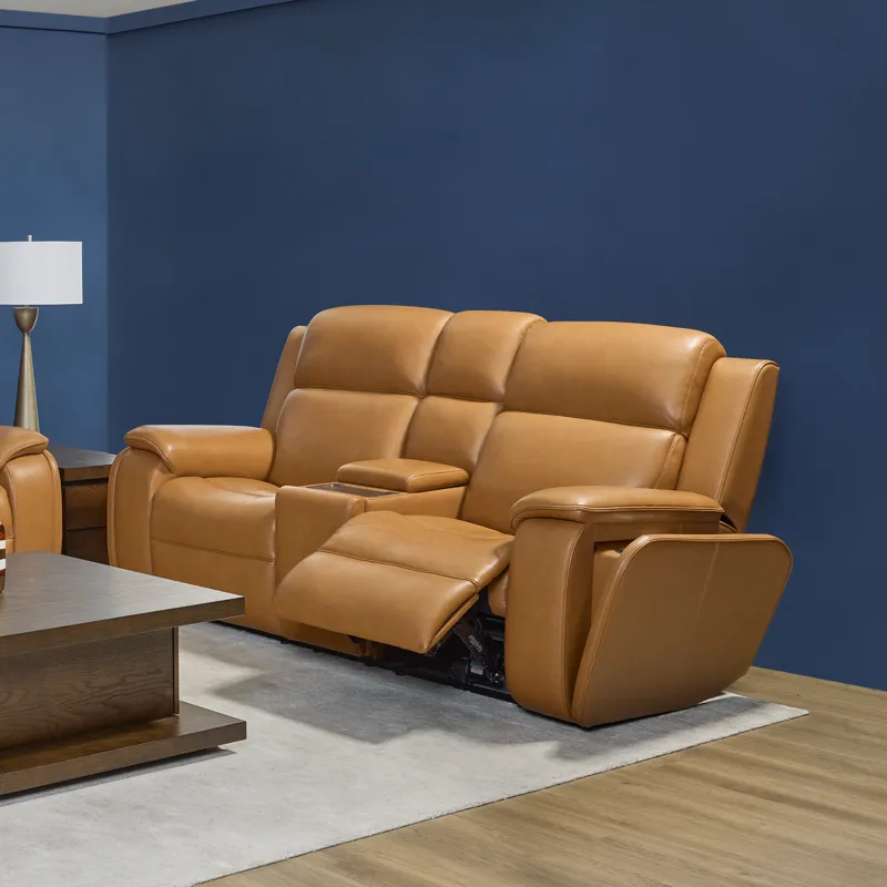 Power Reclining Loveseat with Console, Power Headrest, Lumbar, Heat & Massage